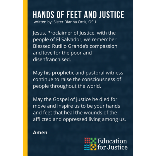 Blessed Rutilio Grande Prayer Card - ENGLISH (Pack of 25)