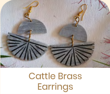 Mikono Cattle Brass Earrings