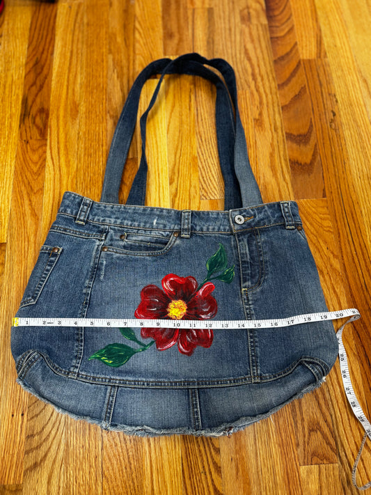 Sueños y Diseños bag, large w/ painted flower
