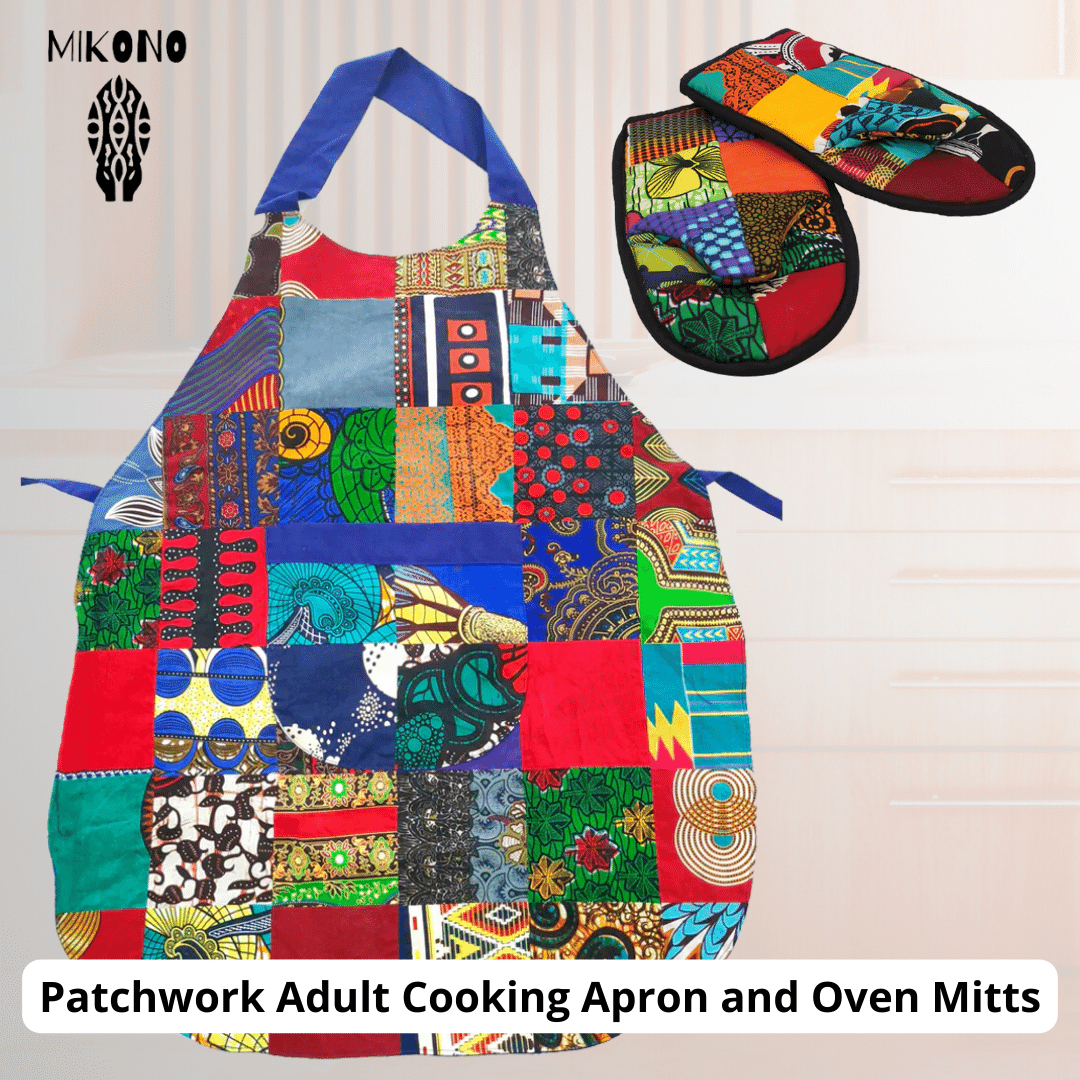 Mikono Patchwork Cooking Set: Apron and Gloves
