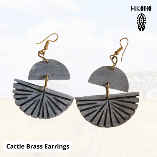 Mikono Cattle Brass Earrings