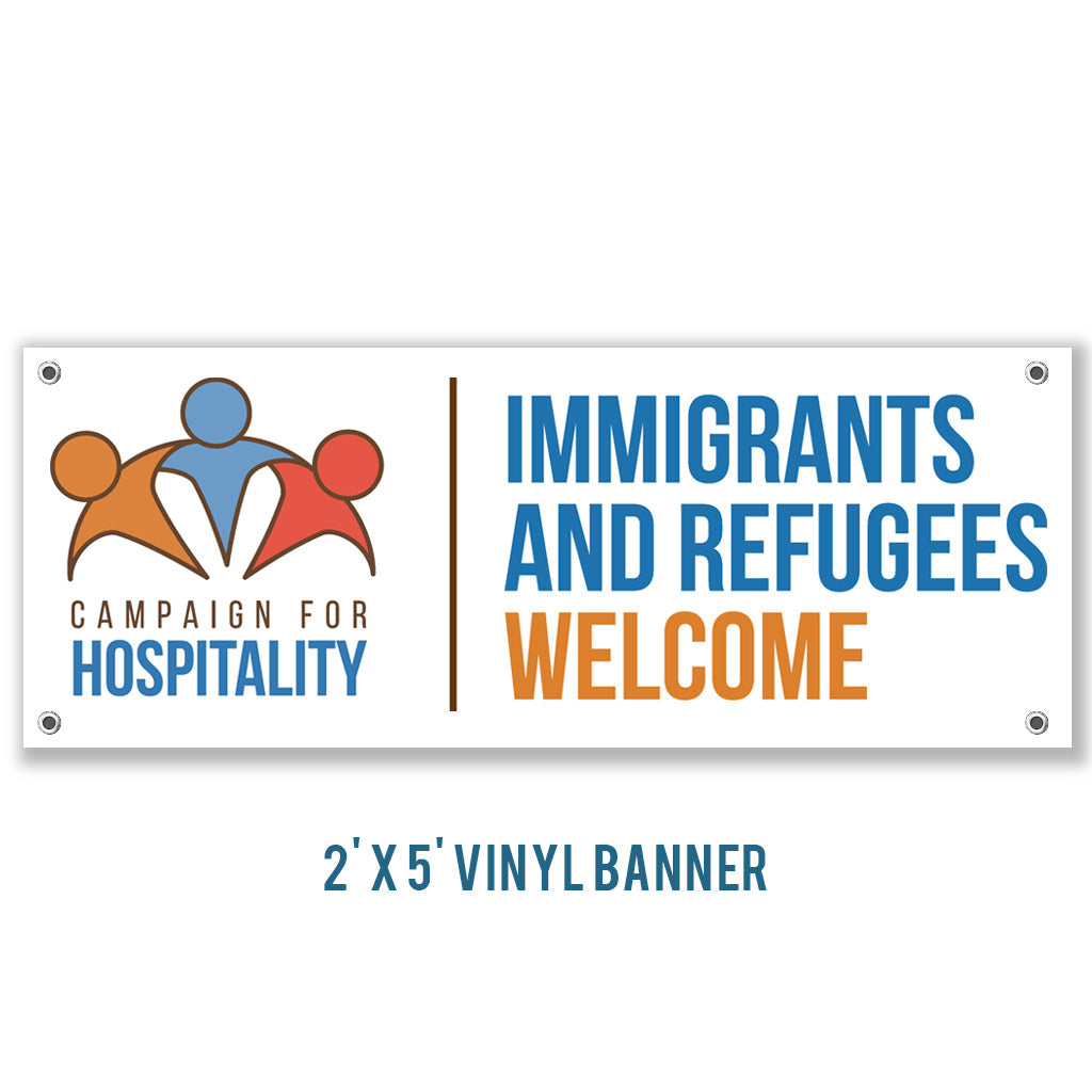 Immigrants and Refugees Welcome - English Banner