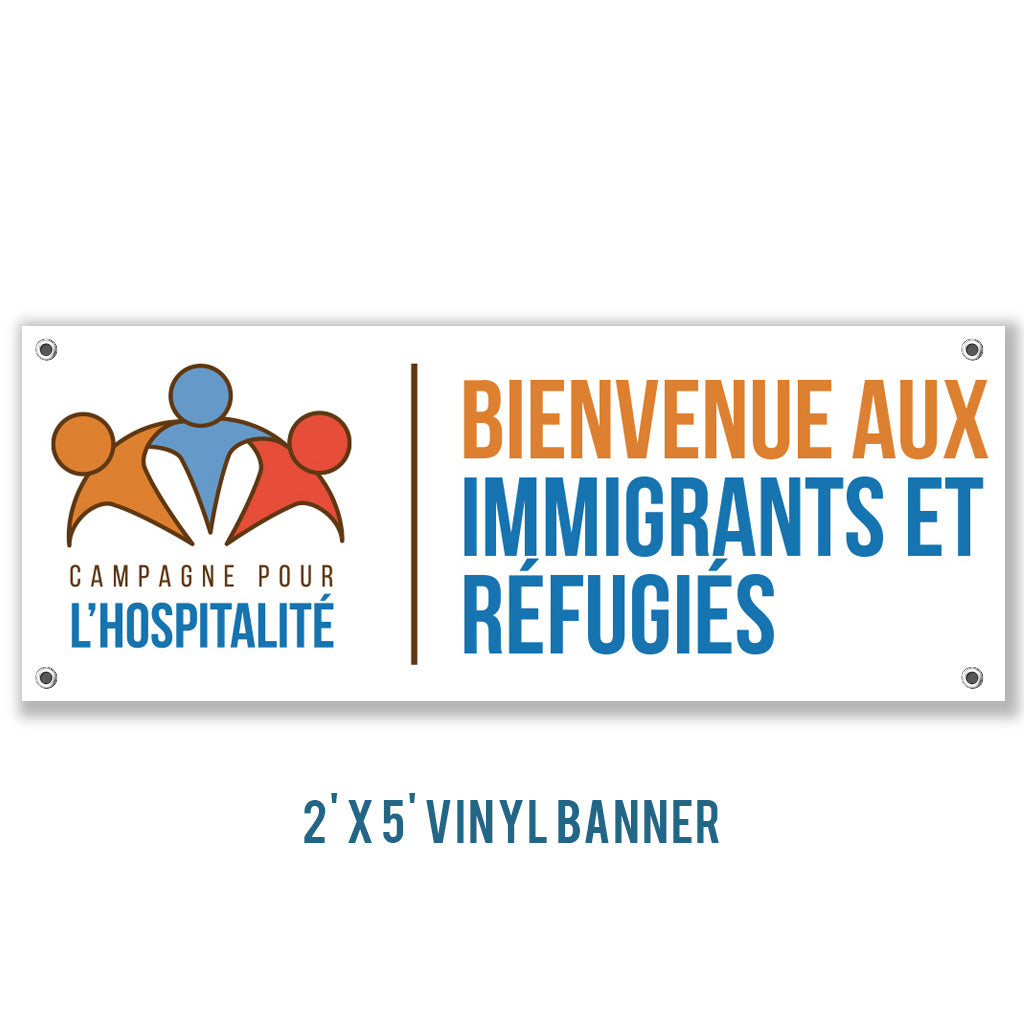 Immigrants and Refugees Welcome Banner - French