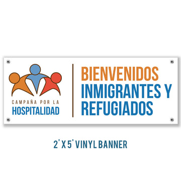 Immigrants and Refugees Welcome Banner - (Spanish)