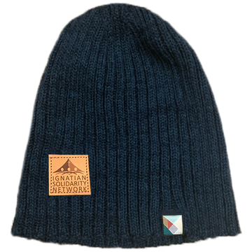 Wool Knit Slouch Beanie with ISN Logo Patch